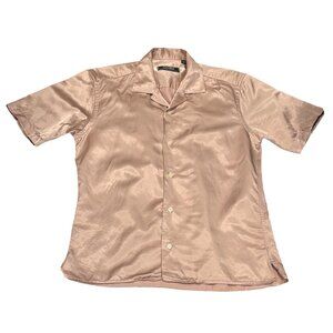 OPENING CEREMONY X GITMAN BROTHERS SATIN BOWLING SHIRT - PINK